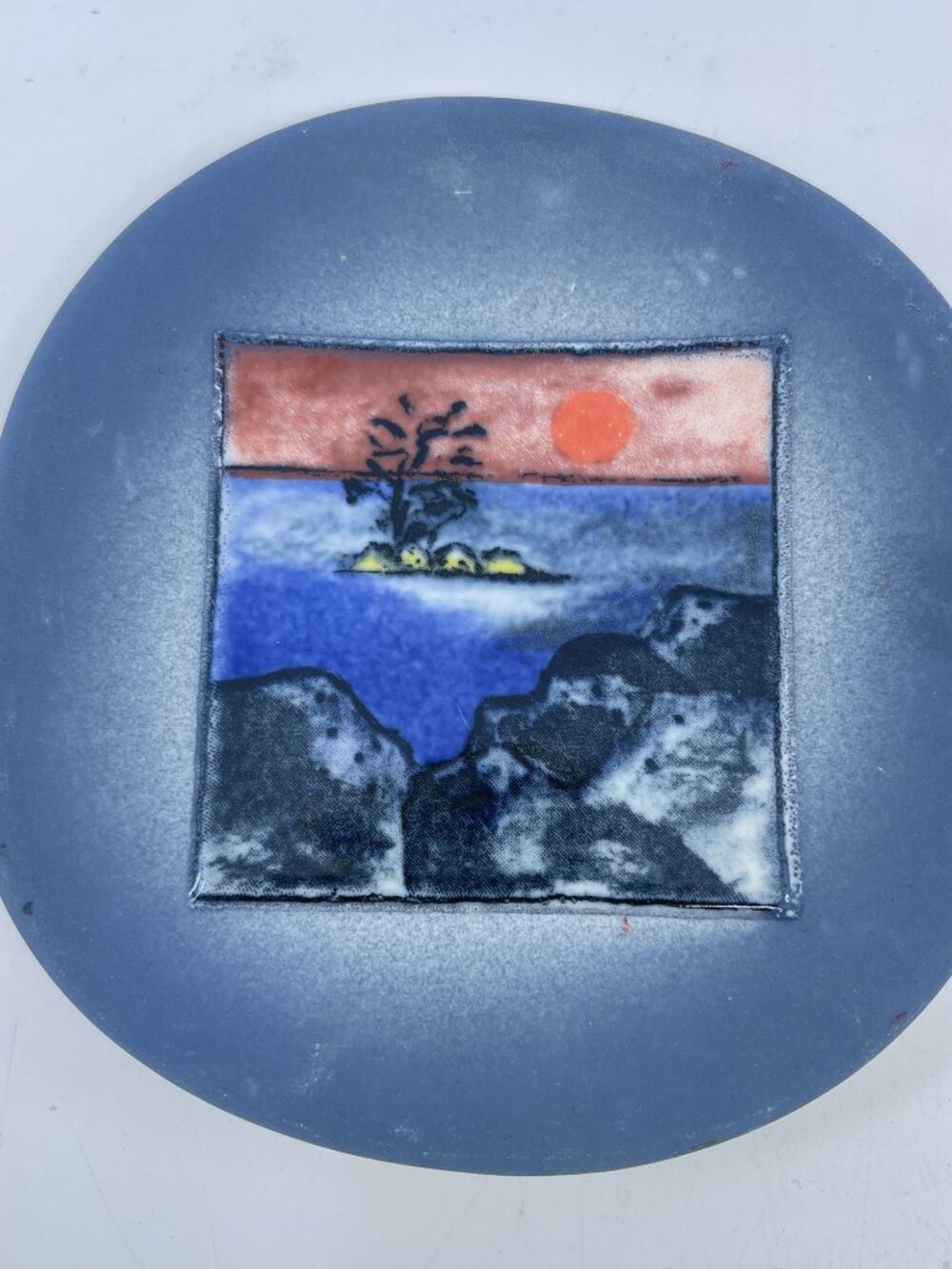 vintage arabia finland heljä liukko sundström ceramic plate with painted scene